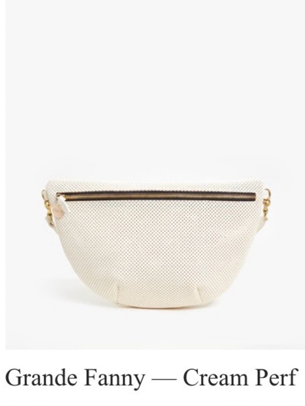 Clare V Cream Perforated Leather Grand Fanny